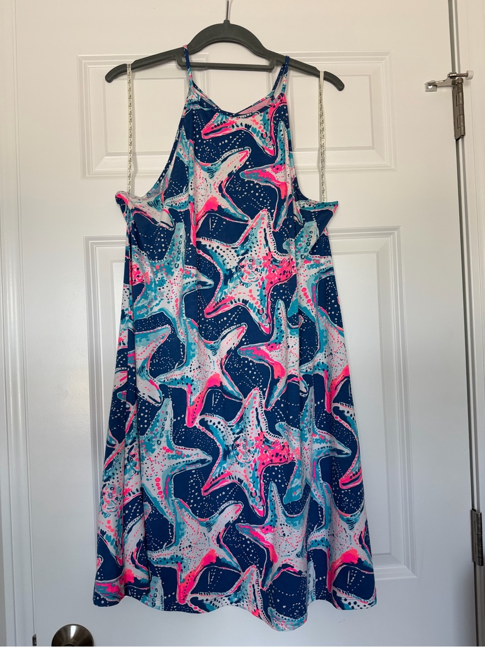 Lilly Pulitzer Margot swing dress size M indigo star struck starfish pink blue